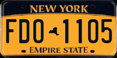 NY license plate FDO1105