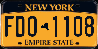 NY license plate FDO1108