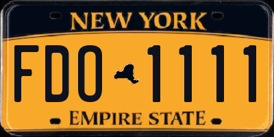 NY license plate FDO1111