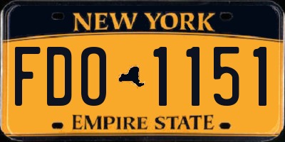NY license plate FDO1151