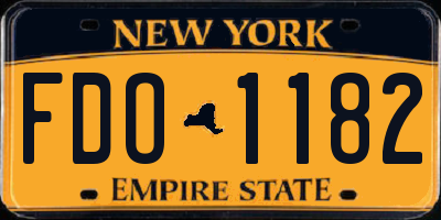 NY license plate FDO1182
