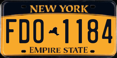 NY license plate FDO1184