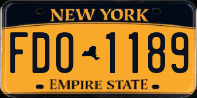 NY license plate FDO1189