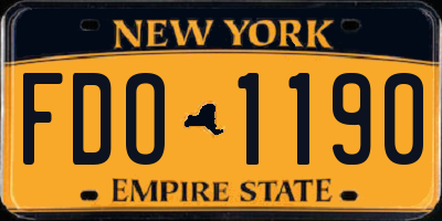 NY license plate FDO1190