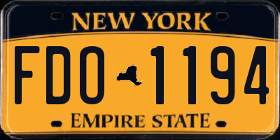 NY license plate FDO1194