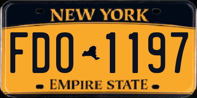 NY license plate FDO1197