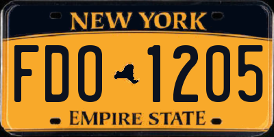 NY license plate FDO1205
