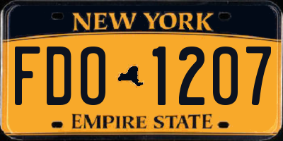 NY license plate FDO1207