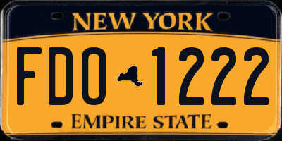 NY license plate FDO1222