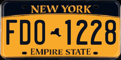 NY license plate FDO1228