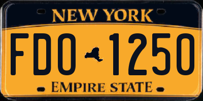 NY license plate FDO1250