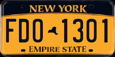 NY license plate FDO1301