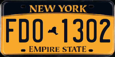 NY license plate FDO1302