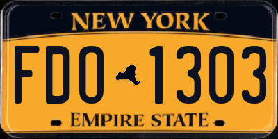 NY license plate FDO1303