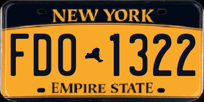 NY license plate FDO1322