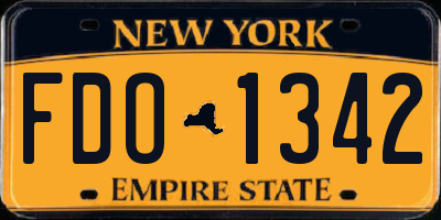 NY license plate FDO1342