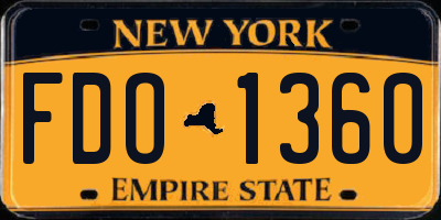 NY license plate FDO1360
