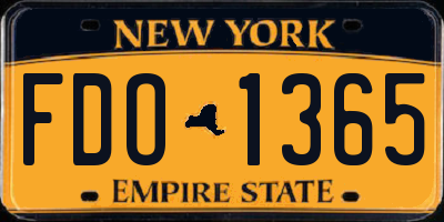NY license plate FDO1365