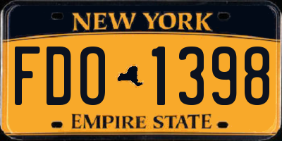 NY license plate FDO1398