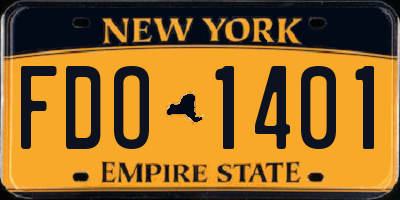NY license plate FDO1401