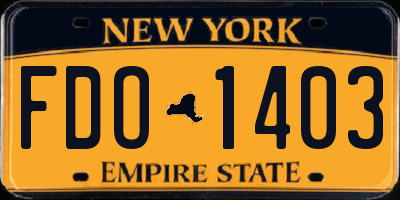 NY license plate FDO1403