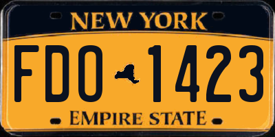 NY license plate FDO1423