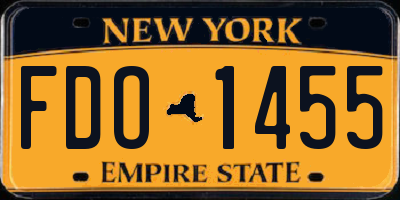 NY license plate FDO1455