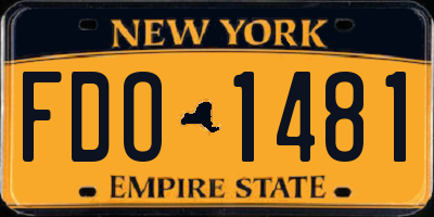 NY license plate FDO1481