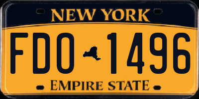 NY license plate FDO1496