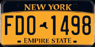 NY license plate FDO1498