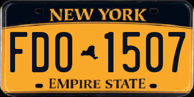 NY license plate FDO1507