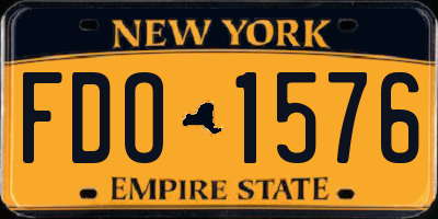 NY license plate FDO1576