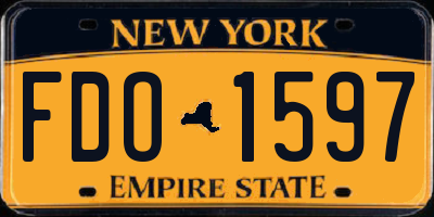 NY license plate FDO1597