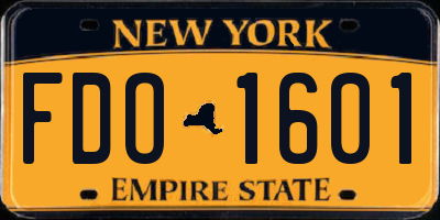 NY license plate FDO1601