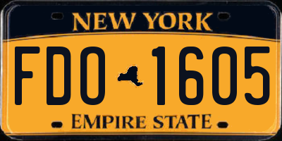 NY license plate FDO1605