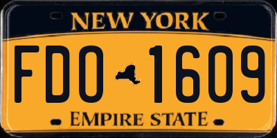 NY license plate FDO1609