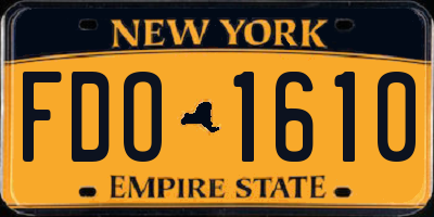 NY license plate FDO1610