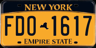 NY license plate FDO1617