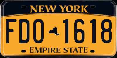 NY license plate FDO1618