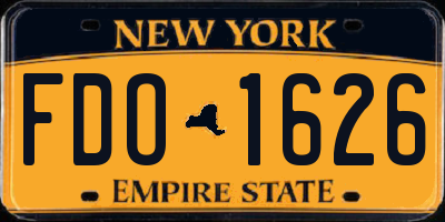 NY license plate FDO1626