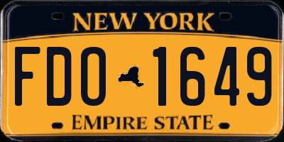 NY license plate FDO1649