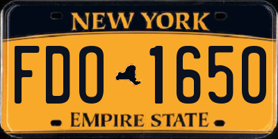 NY license plate FDO1650