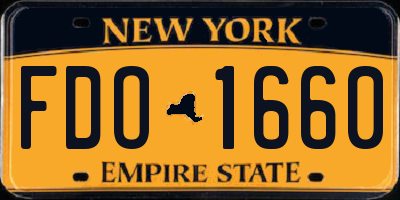 NY license plate FDO1660