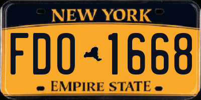 NY license plate FDO1668