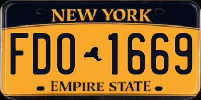 NY license plate FDO1669