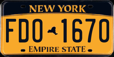 NY license plate FDO1670