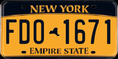 NY license plate FDO1671