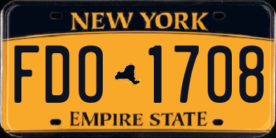 NY license plate FDO1708