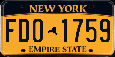 NY license plate FDO1759