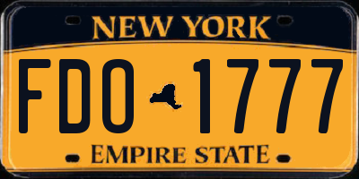 NY license plate FDO1777